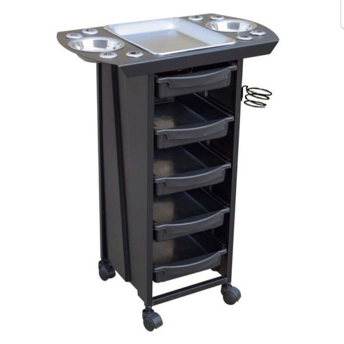 ترولی آرایشگاهی مدل فلزی کاسه استیل